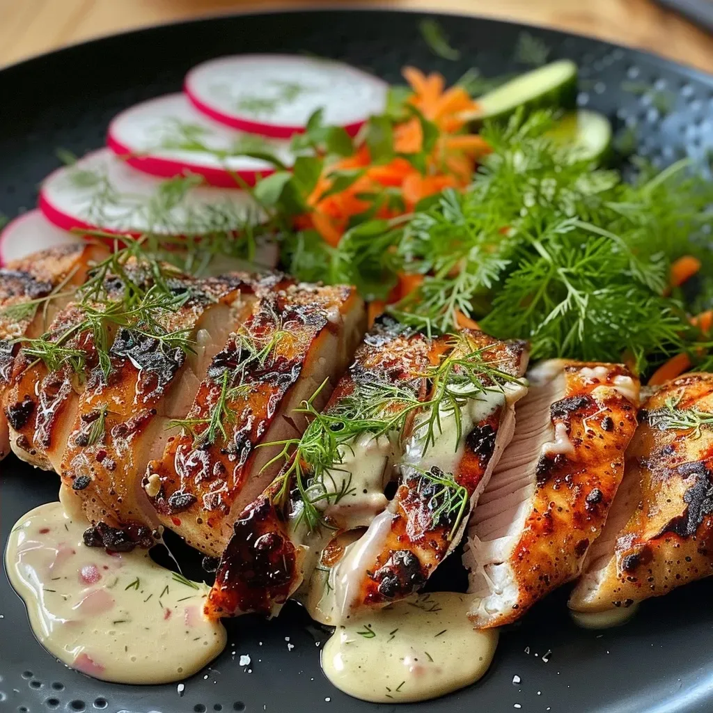 Creamy salmon salad presented in a close-up view, showcasing vibrant ingredients.