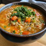 ['A close-up of a bowl filled with vibrant, chunky lentil vegetable soup topped with grated Parmesan and fresh parsley.', 'A side view of a steaming bowl of colorful lentil soup, showcasing vegetables and cheese garnish.', 'A detailed view of a hearty lentil soup in a bowl, highlighting its rich texture and ingredients.', 'An appetizing bowl of protein-rich lentil vegetable soup, garnished with parsley and Parmesan cheese.']