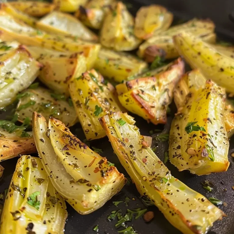 Close-up of roasted fennel in an Airfryer basket.