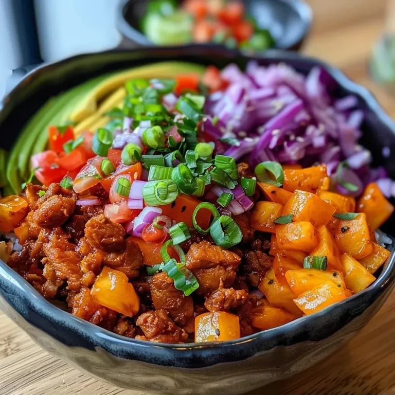 A side view of a Kürbis Taco Bowl with vibrant colors and textures.