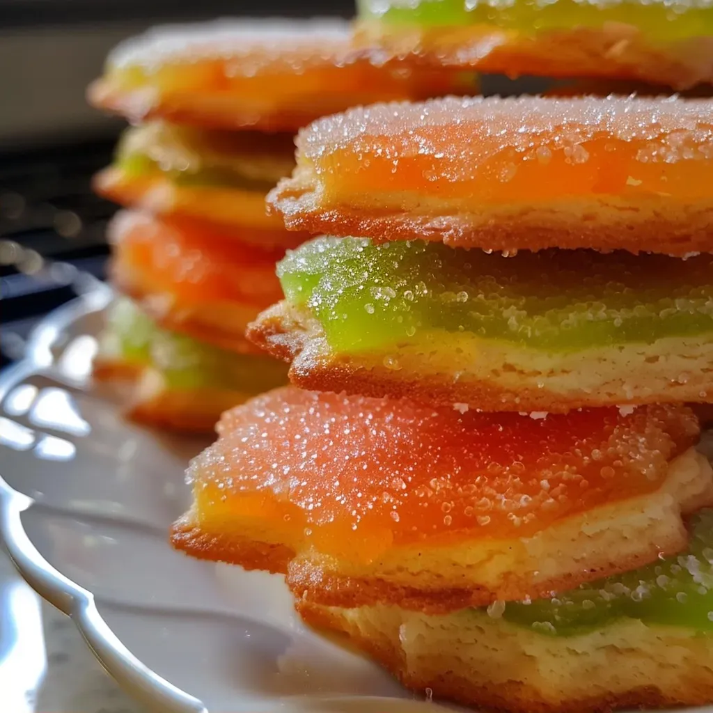 Side view of freshly baked Melon Cookies featuring a vibrant orange hue.