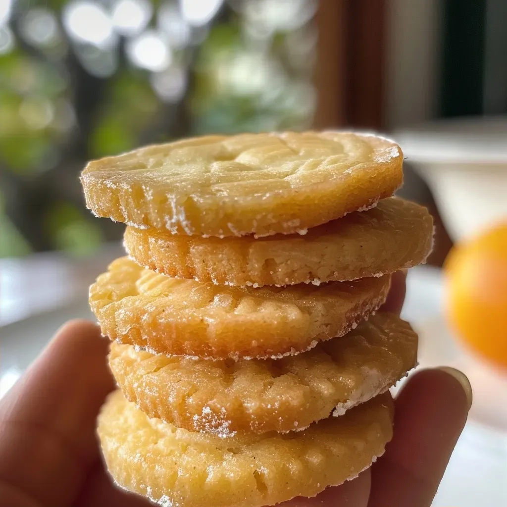 Side view of deliciously baked melon cream cookies, showcasing their texture.