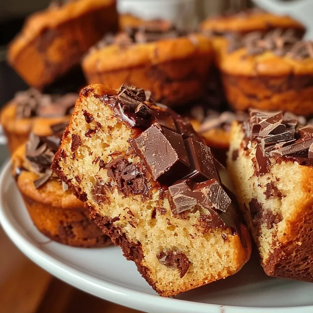 Juicy, golden-brown muffins displayed from the side in an air fryer.