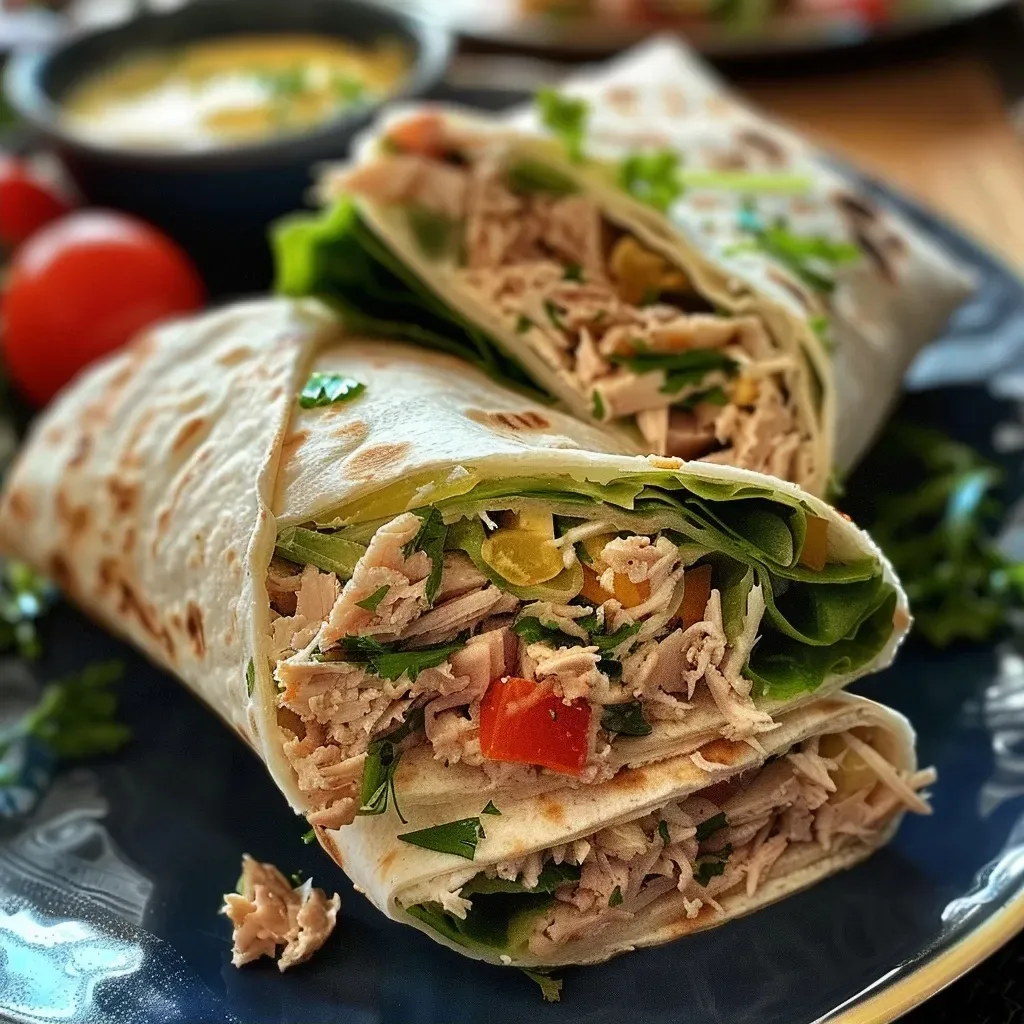 Side view of appetizing tuna wraps, lightly browned and filled with premium ingredients.