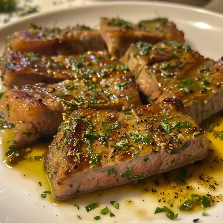 ['Close-up side view of a juicy air-fried tuna steak, garnished with seasoning.', 'Succulent tuna steak presented on a plate with a golden crust and visible spices.', 'A side shot of a perfectly cooked tuna steak from the air fryer, showing its tenderness.', 'Air-fried tuna steak displayed with a hint of olive oil and spices, highlighting its juiciness.']