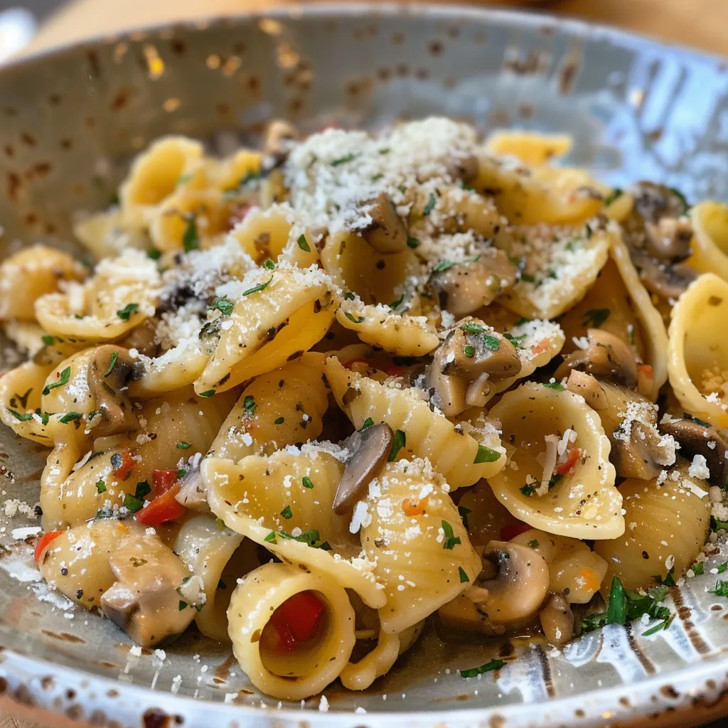 Close-up of creamy carrot sauce pasta with vibrant orange color.