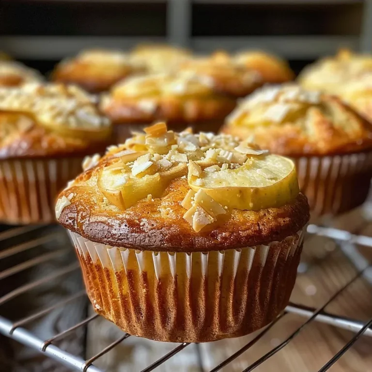 Schnelle Apfelmuffins für den spontanen Genuss Close-up view of golden-brown apple muffins with a moist texture.