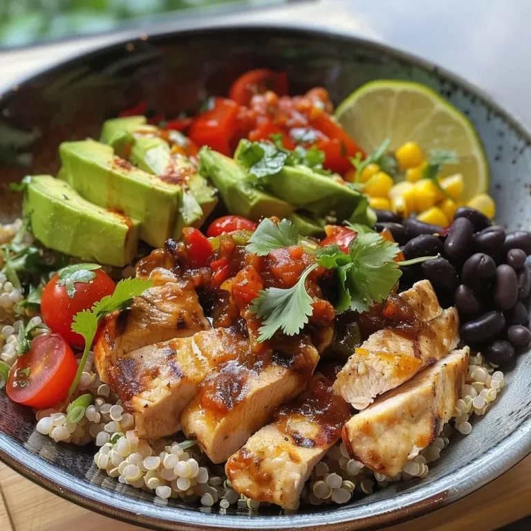 Close-up of a delicious burrito bowl featuring fresh ingredients.