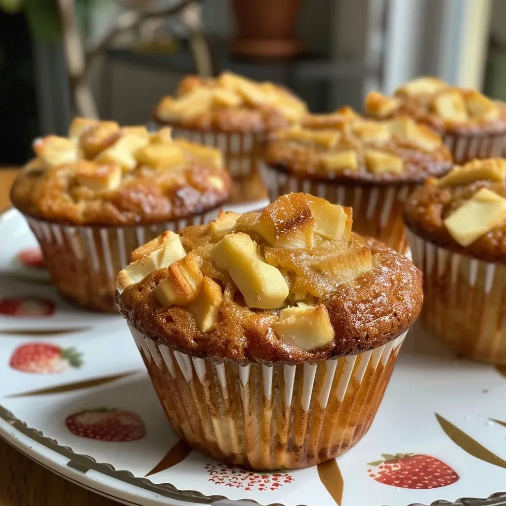Side view of moist pumpkin muffins topped with cream cheese, featuring a rich brown color and scattered pumpkin seeds.