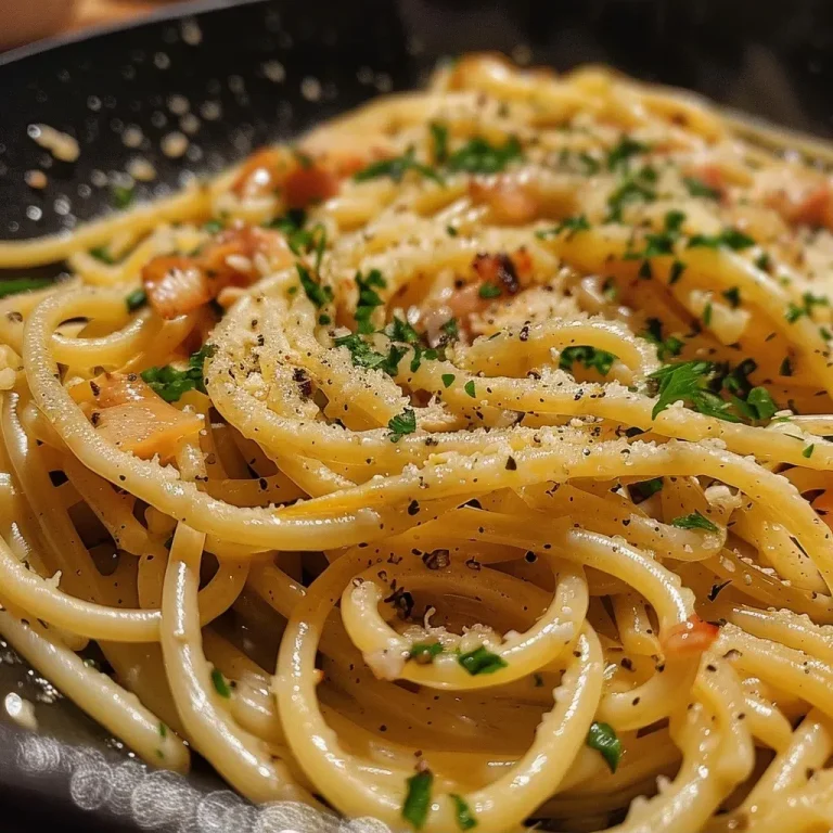 A close-up view of a bowl of One-Pot Linguine with chanterelles, showcasing its rich textures and vibrant colors.