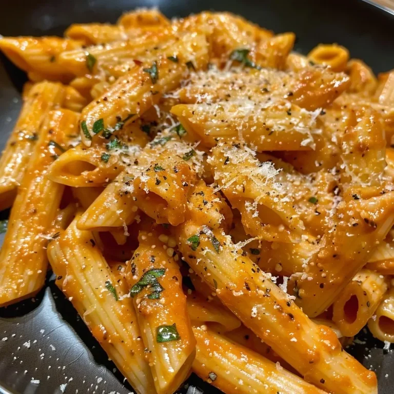 Close-up view of pasta with pumpkin and sage sauce, featuring vibrant colors and textures.