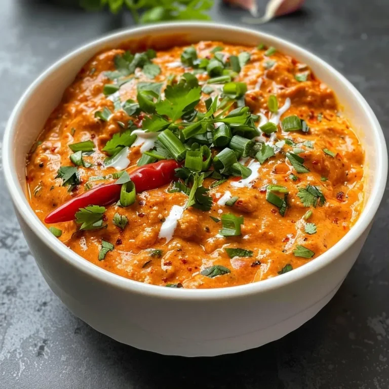 A close-up of a creamy sour cream sauce in a bowl, garnished with fresh herbs.