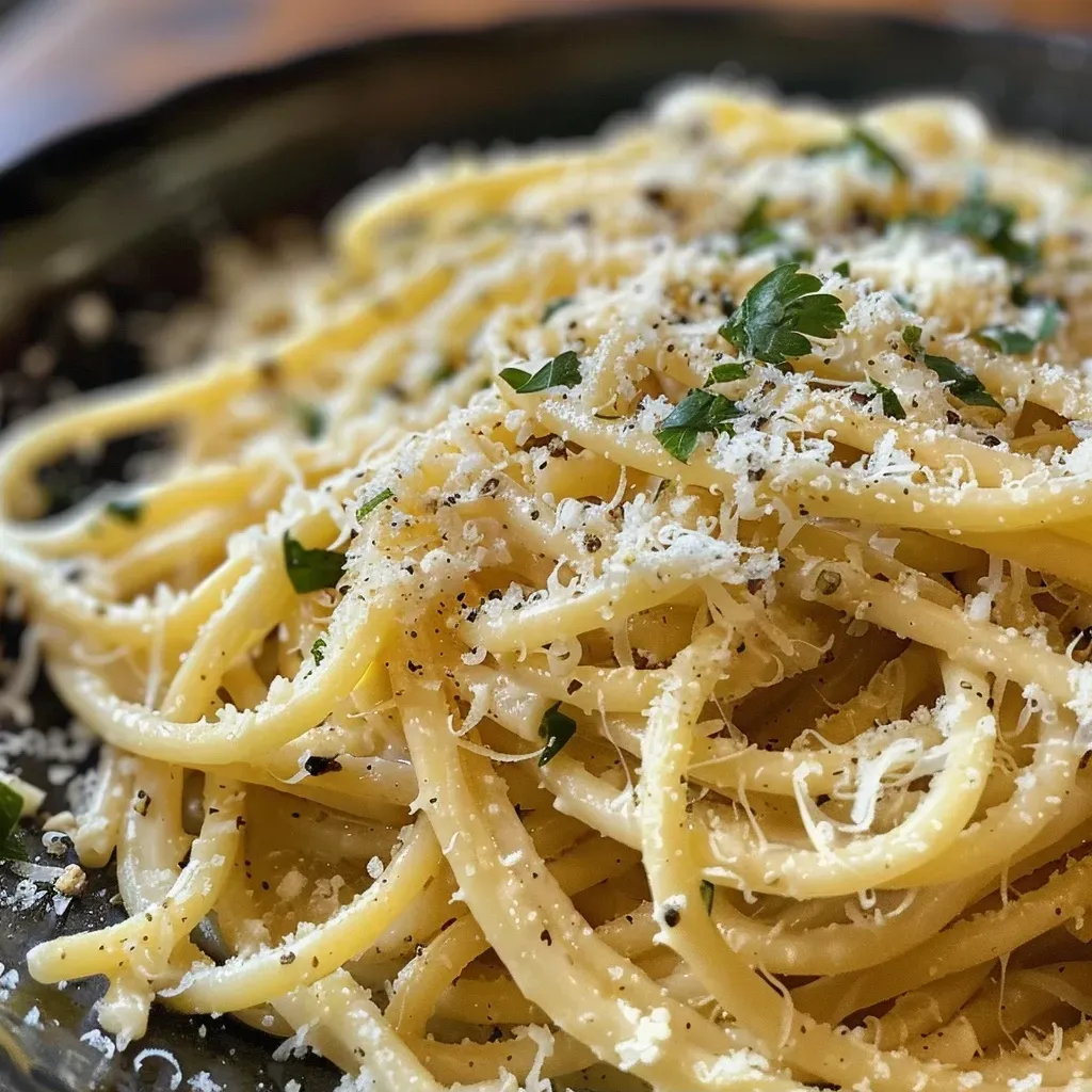 Juicy Italian dinner featuring leftover pasta mixed with eggs and parmesan.
